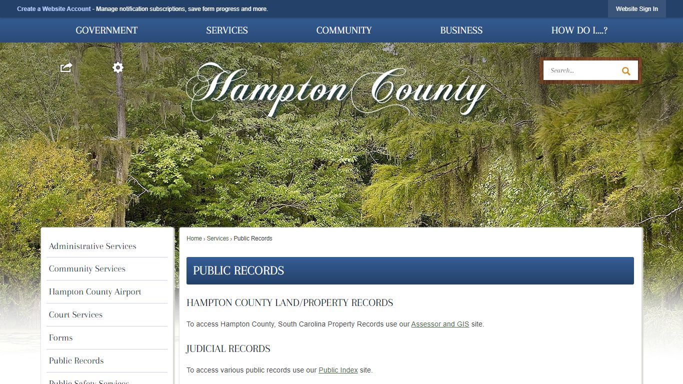 Public Records | Hampton County, SC - Official Website